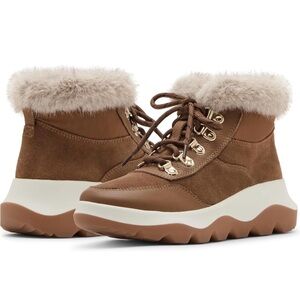 Blondo Brown Fur-Trim Ankle Boots